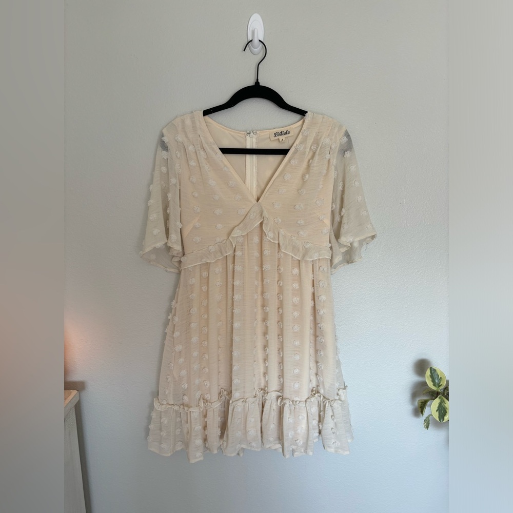 Listicle cream dress. Worn once. Size S